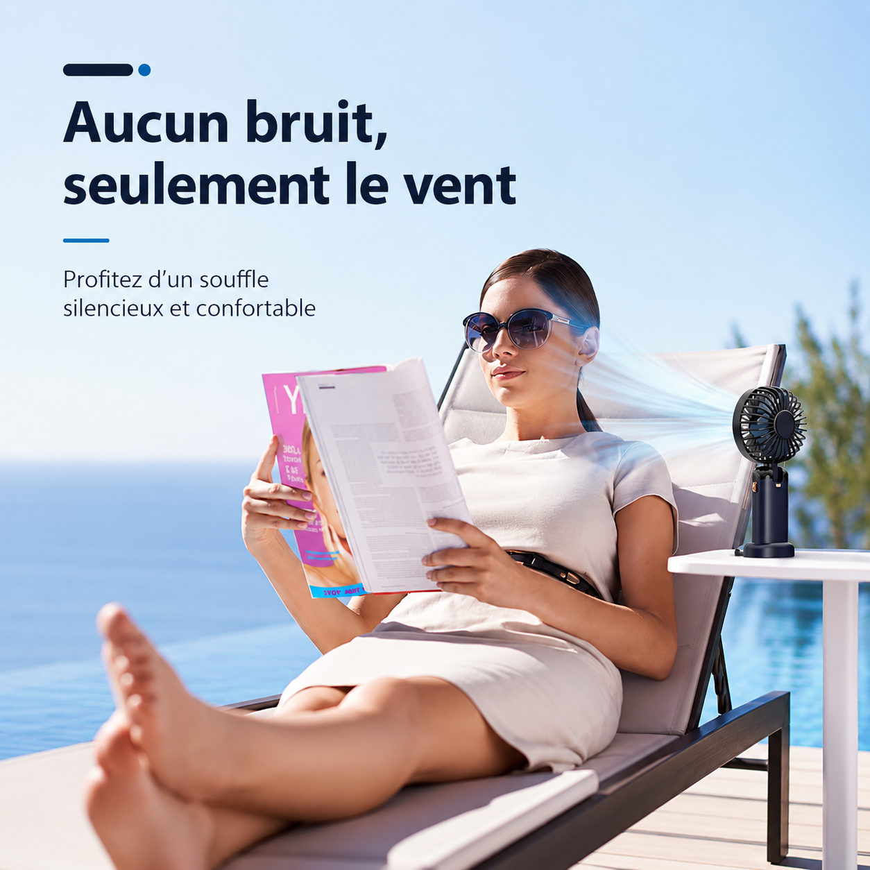 Ventilateur Portable Rechargeable 3000mAh | 5 Vitesses, Écran LED & Jusqu'à 24h d'Autonomie