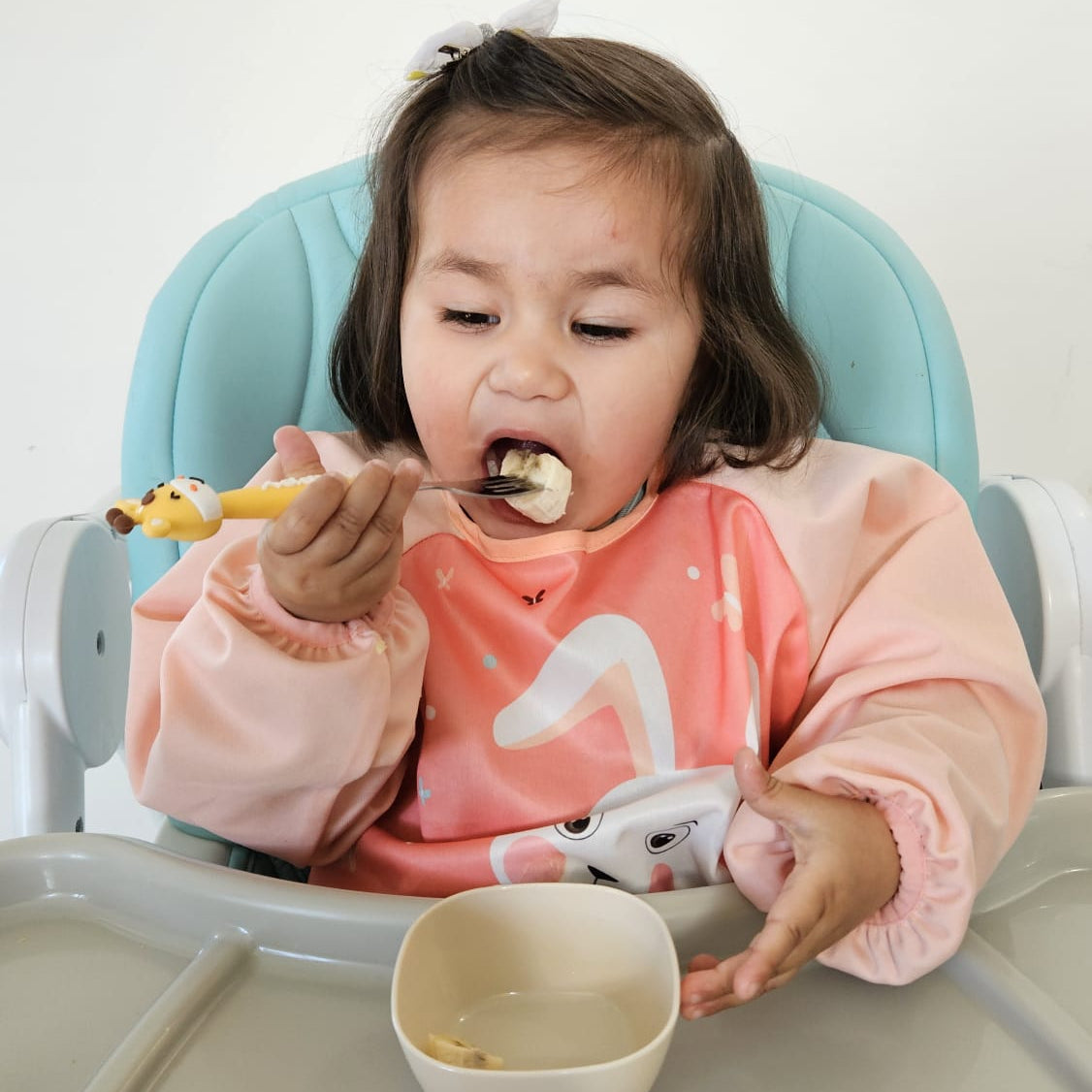 Couverts Bébé 6M+ – Set 5 Pièces en Silicone Alimentaire et Acier Inoxydable