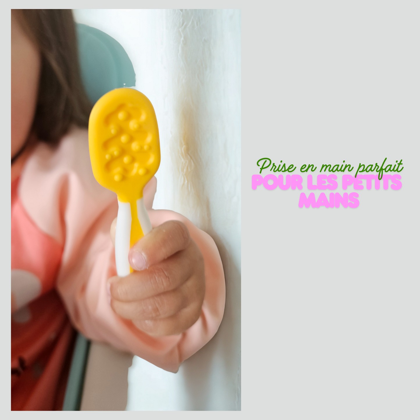 Couverts Bébé 6M+ – Set 5 Pièces en Silicone Alimentaire et Acier Inoxydable