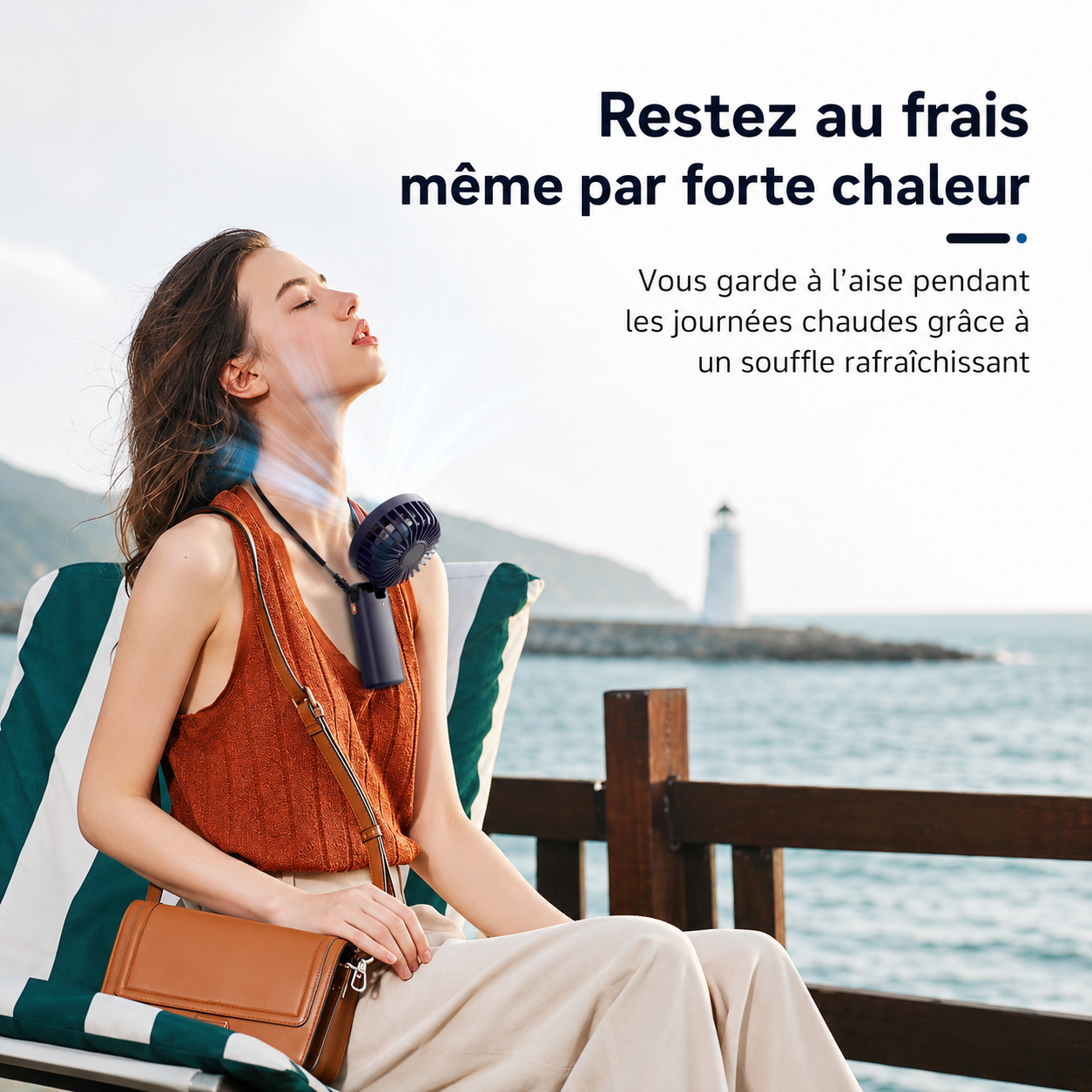 Ventilateur Portable Rechargeable 3000mAh | 5 Vitesses, Écran LED & Jusqu'à 24h d'Autonomie
